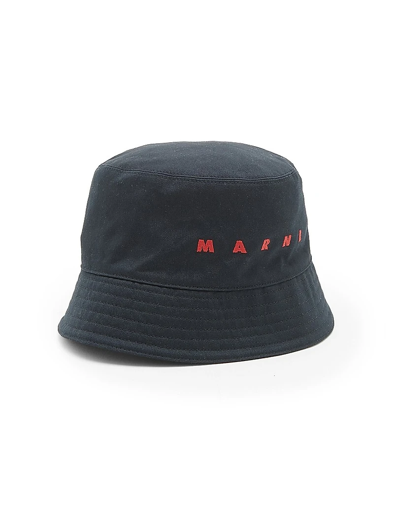 Logo Cotton Gabardine Bucket Hat