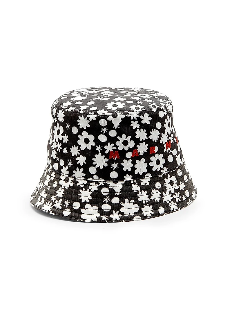 Poppy Fields Logo Cotton Bucket Hat
