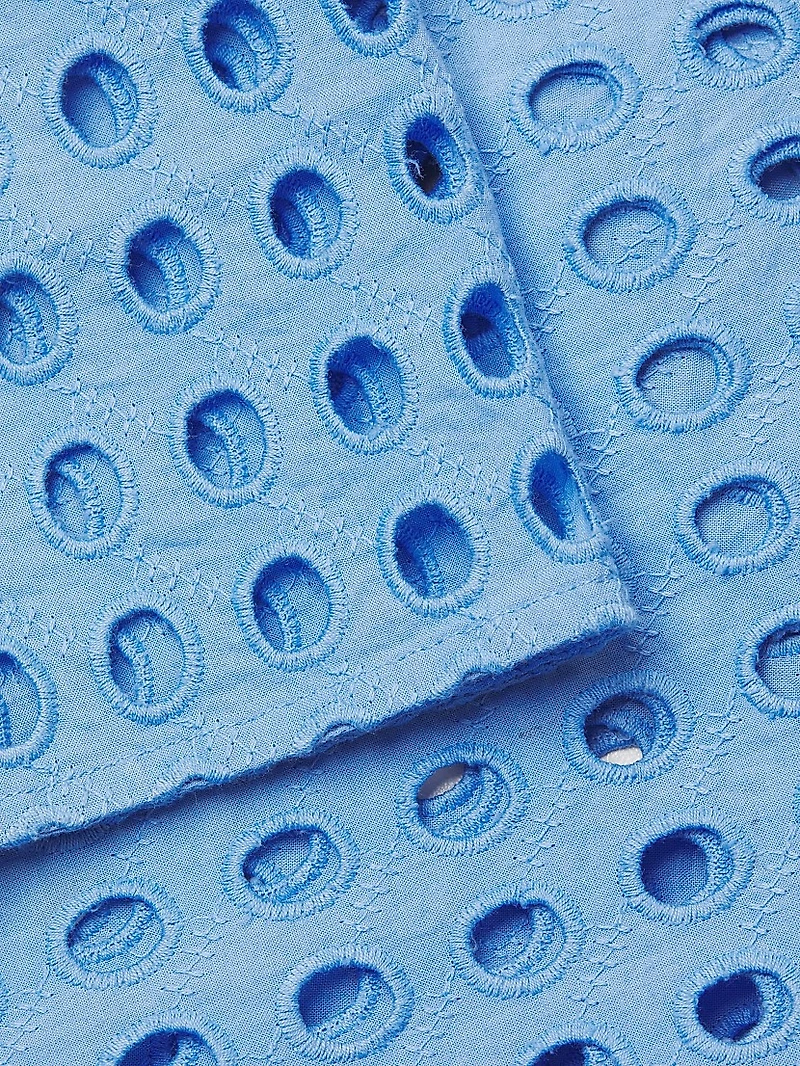 The Mini Wrap Eyelet Cotton Pareo Skirt