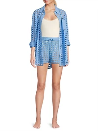 The Oxford Eyelet Cotton Long-Sleeve Top