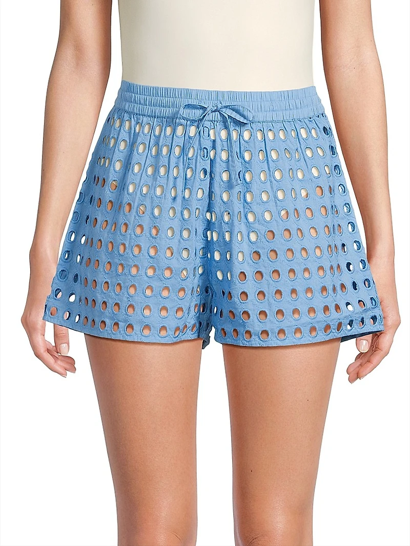 The Charlie Eyelet Cotton Shorts
