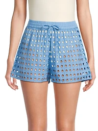 The Charlie Eyelet Cotton Shorts