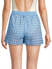 The Charlie Eyelet Cotton Shorts