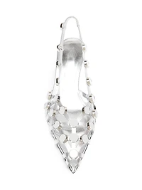 Grid 50MM Leather Slingback Pumps