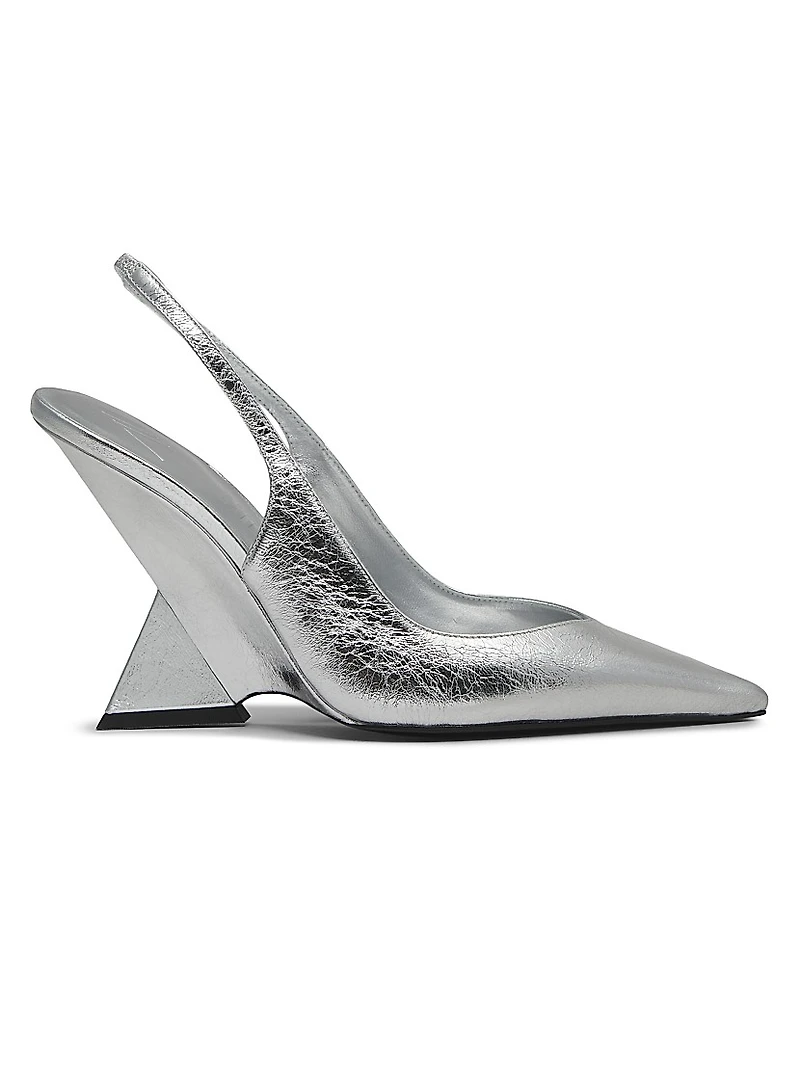 Cheope 100MM Leather Slingback Wedges
