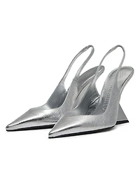 Cheope 100MM Leather Slingback Wedges