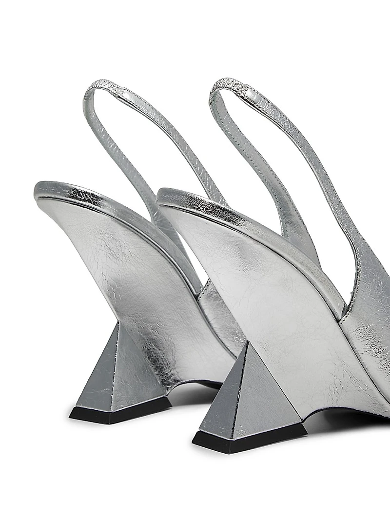 Cheope 100MM Leather Slingback Wedges