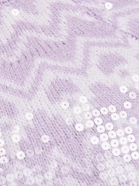 Sequin Fair Isle-Style Short-Sleeve Sweater