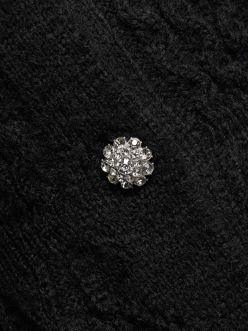 Cable-Knit Crewneck Cardigan