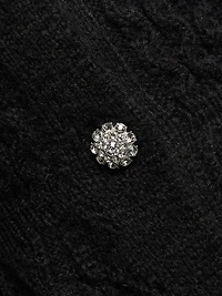 Cable-Knit Crewneck Cardigan