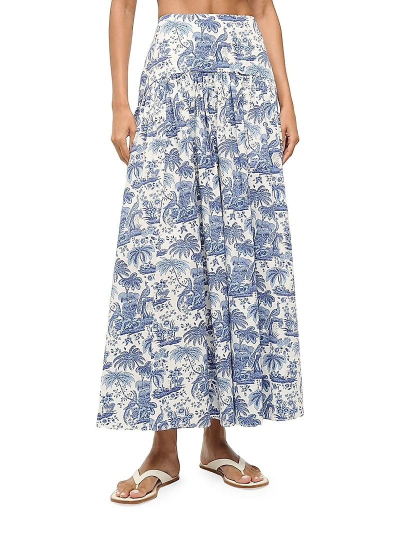Procida Cotton Toile Maxi Skirt