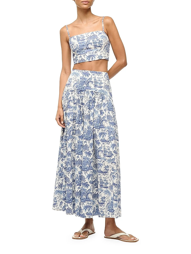 Procida Cotton Toile Maxi Skirt