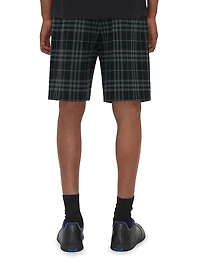 Check Relaxed Fit Stretch Cotton Shorts