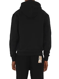 Check Label Cotton Full-Zip Hoodie