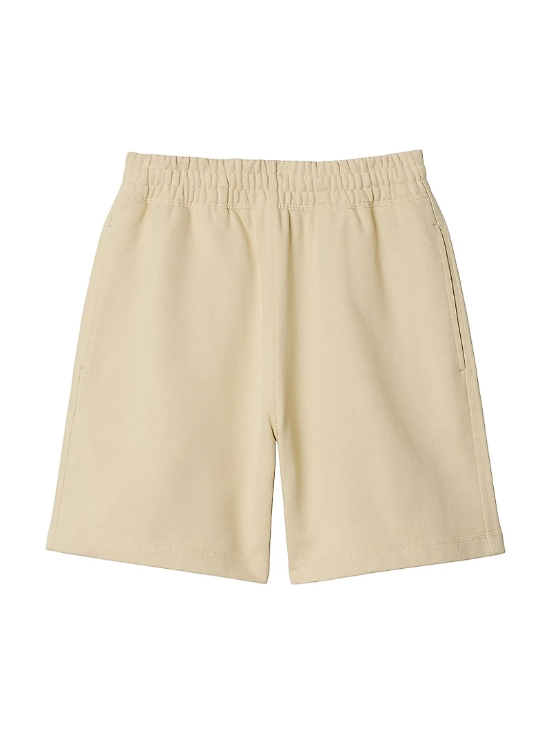 Check Label Cotton Shorts