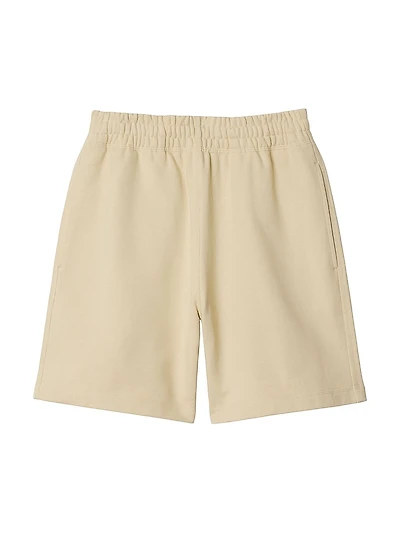 Check Label Cotton Shorts