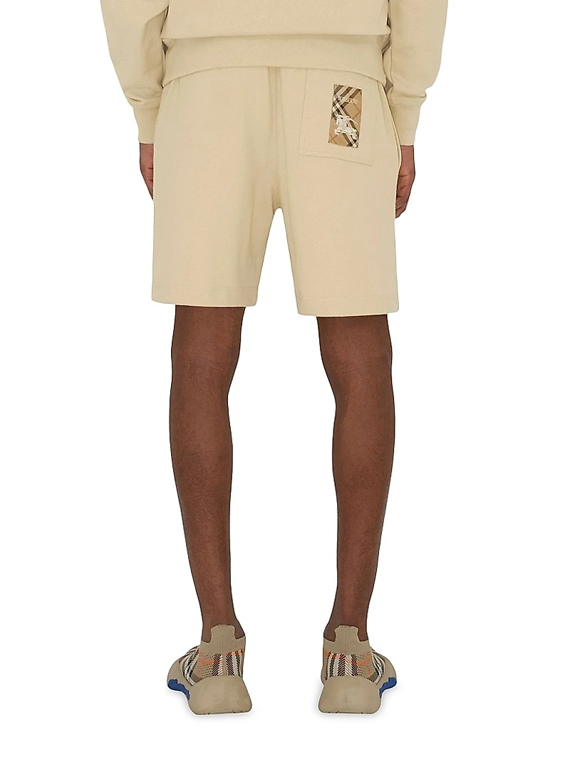 Check Label Cotton Shorts