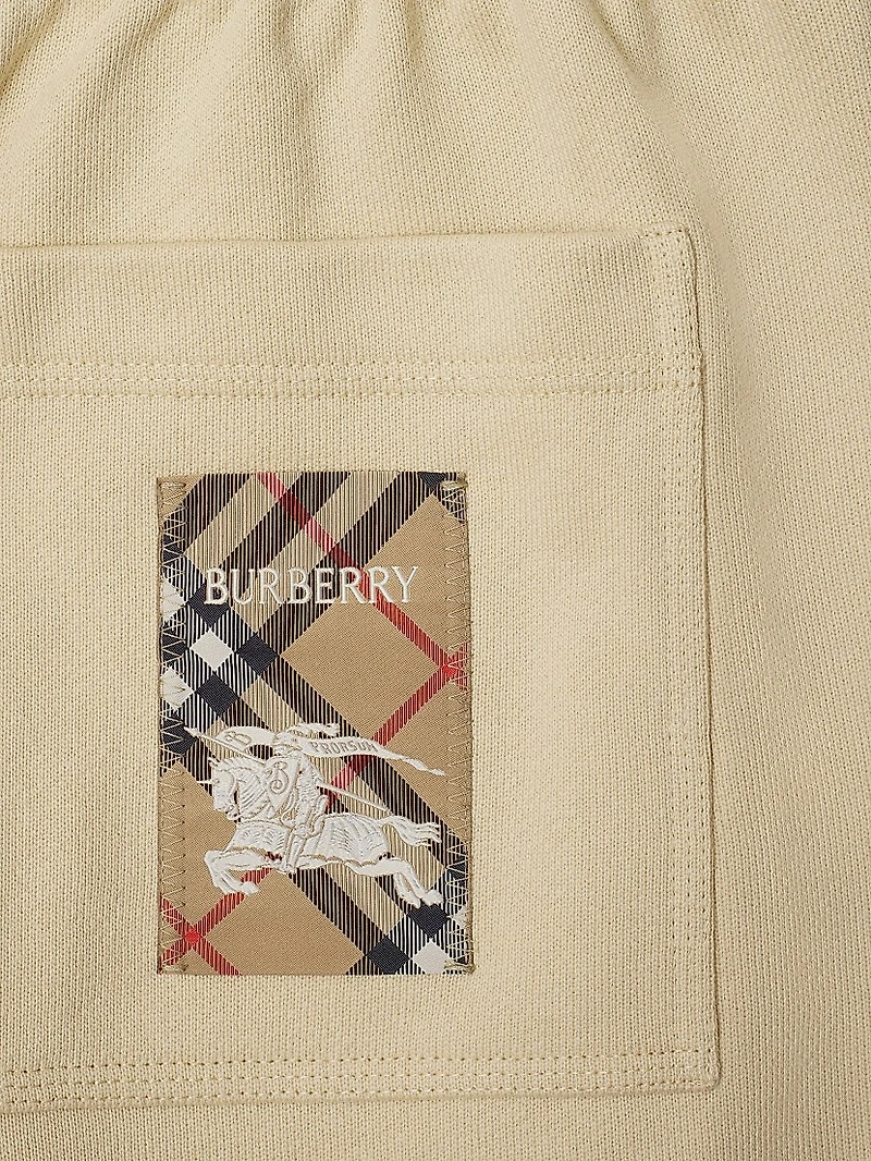 Check Label Cotton Shorts