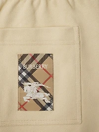 Check Label Cotton Shorts