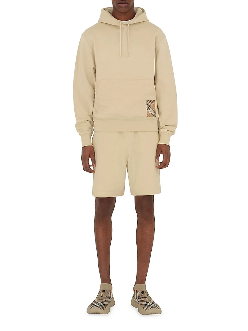 Check Label Cotton Shorts