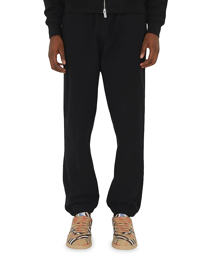 Check Label Cotton Jogging Pants