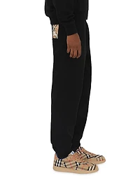 Check Label Cotton Jogging Pants