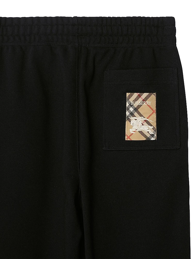 Check Label Cotton Jogging Pants