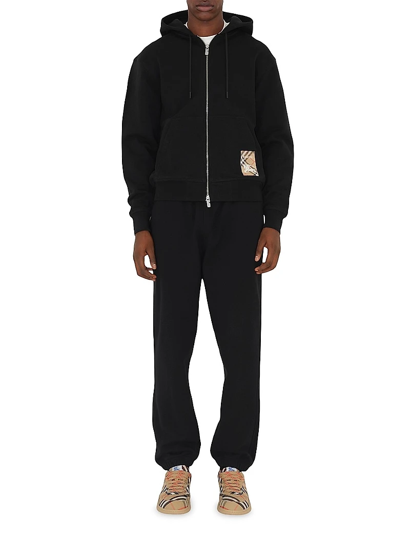 Check Label Cotton Jogging Pants