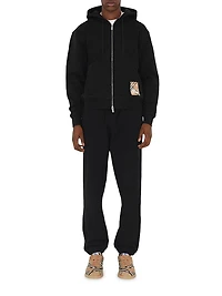 Check Label Cotton Jogging Pants