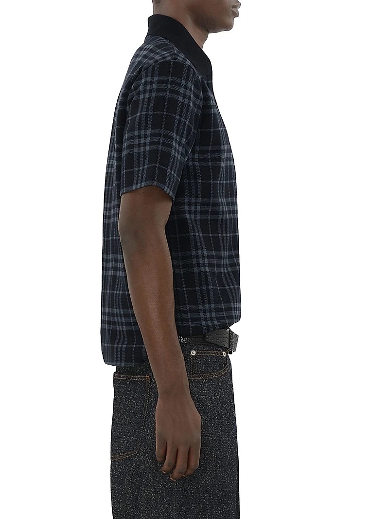 Check Quarter-Zip Polo Shirt