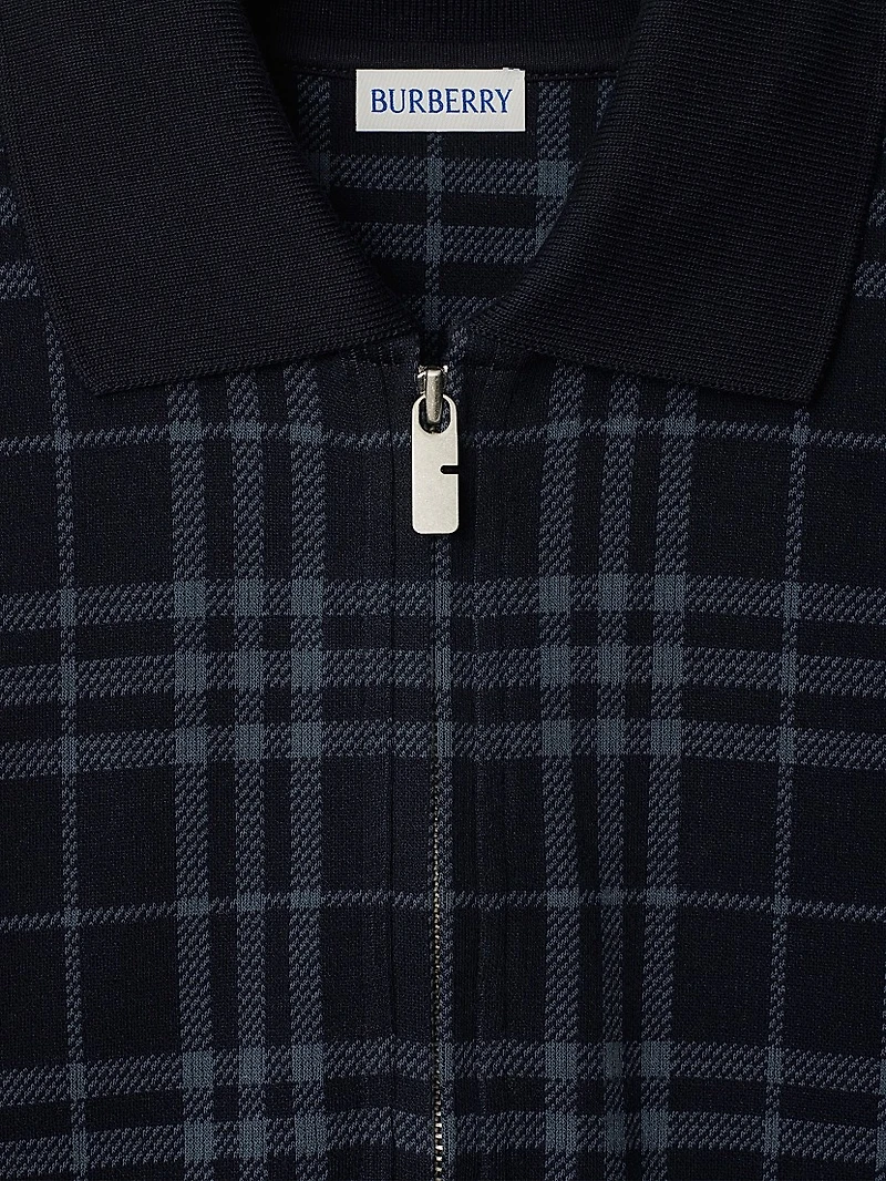 Check Quarter-Zip Polo Shirt