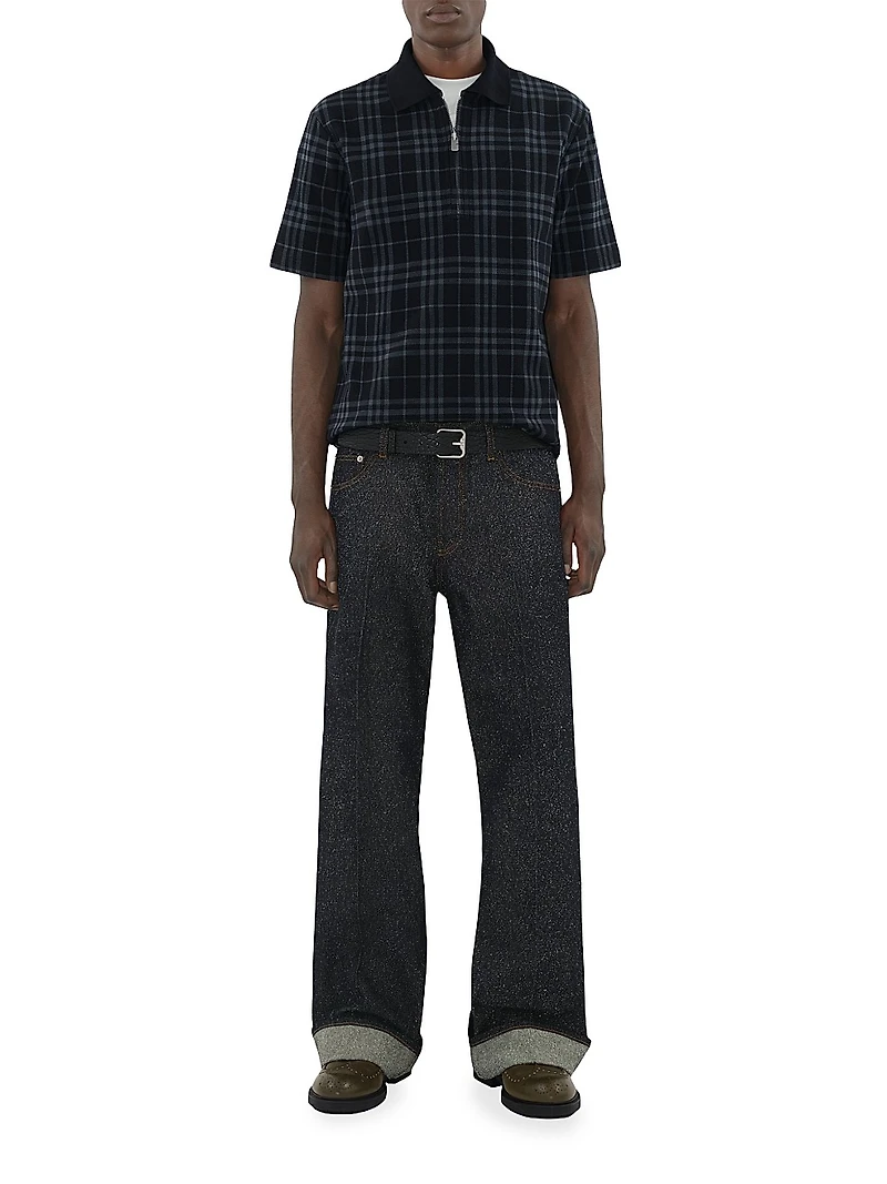 Check Quarter-Zip Polo Shirt