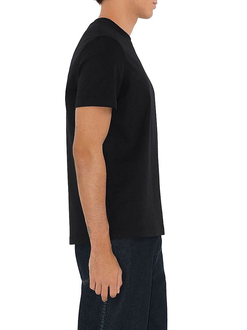 Check Label Cotton Crewneck T-Shirt