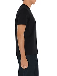 Check Label Cotton Crewneck T-Shirt