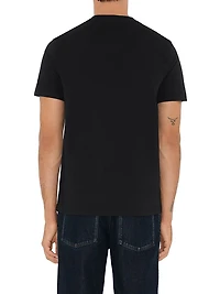 Check Label Cotton Crewneck T-Shirt