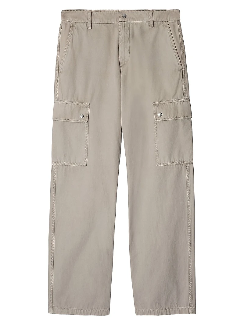 Cotton Mid-Rise Straight-Leg Cargo Pants