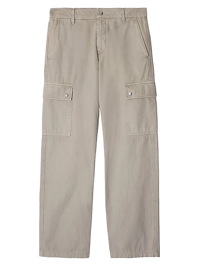 Cotton Mid-Rise Straight-Leg Cargo Pants