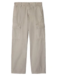 Cotton Mid-Rise Straight-Leg Cargo Pants