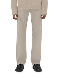 Cotton Mid-Rise Straight-Leg Cargo Pants