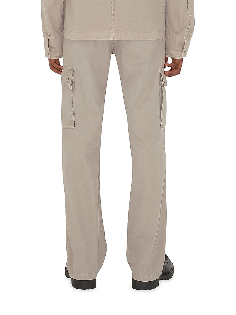 Cotton Mid-Rise Straight-Leg Cargo Pants