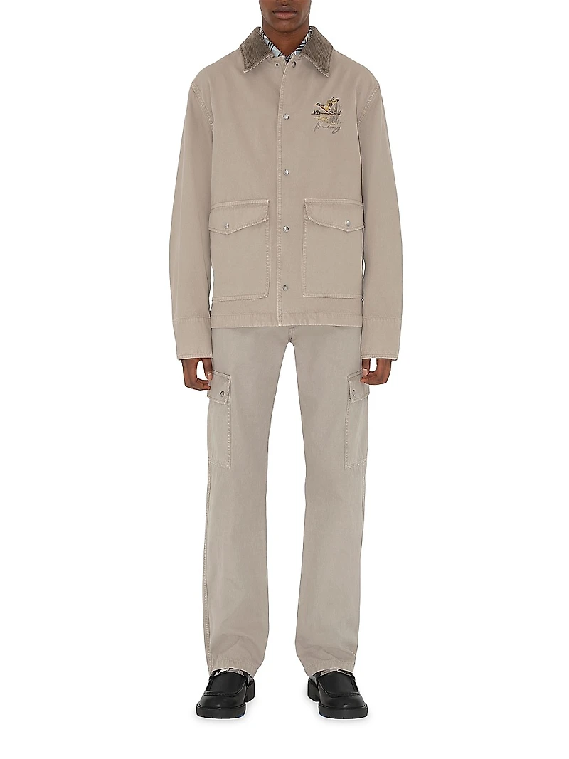 Cotton Mid-Rise Straight-Leg Cargo Pants