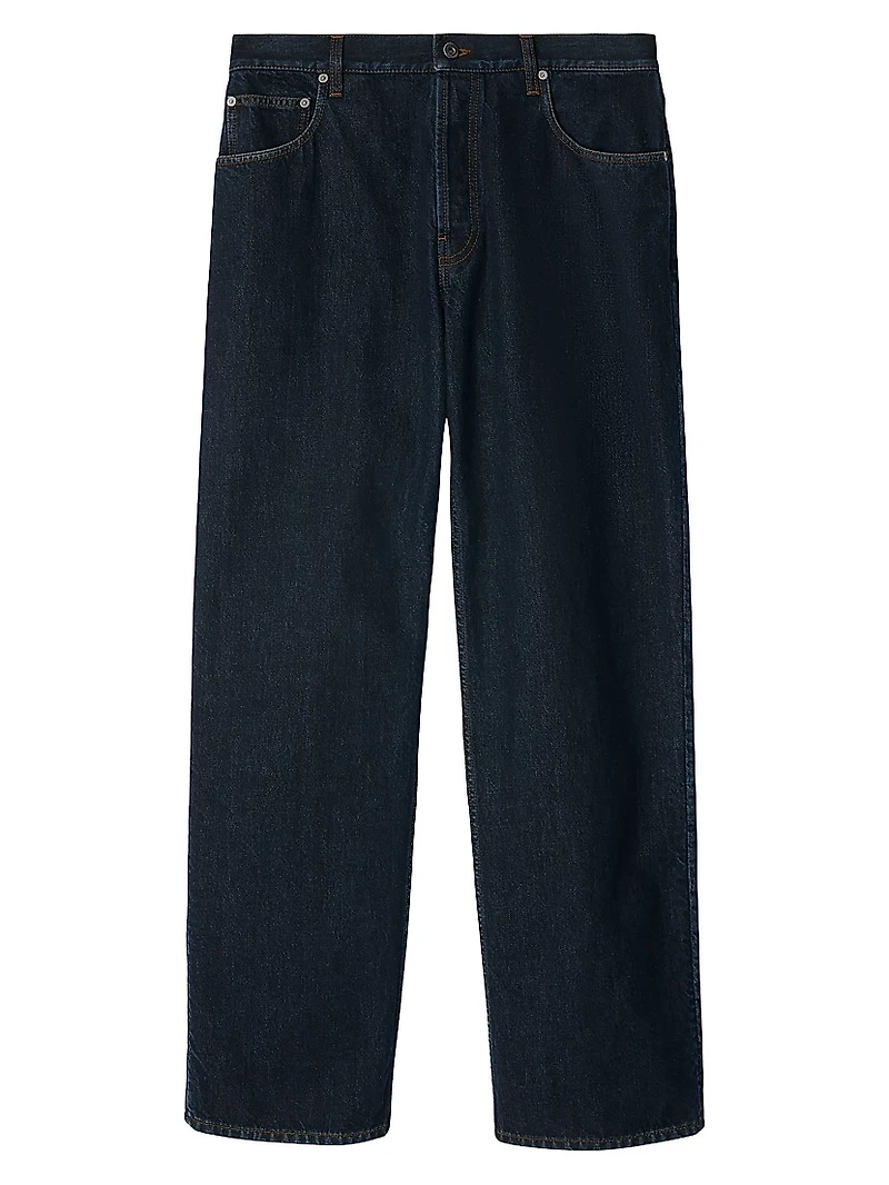 Mid-Rise Straight-Leg Jeans