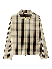 Harrington Check Cotton Zip-Front Jacket