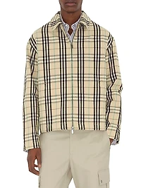 Harrington Check Cotton Zip-Front Jacket