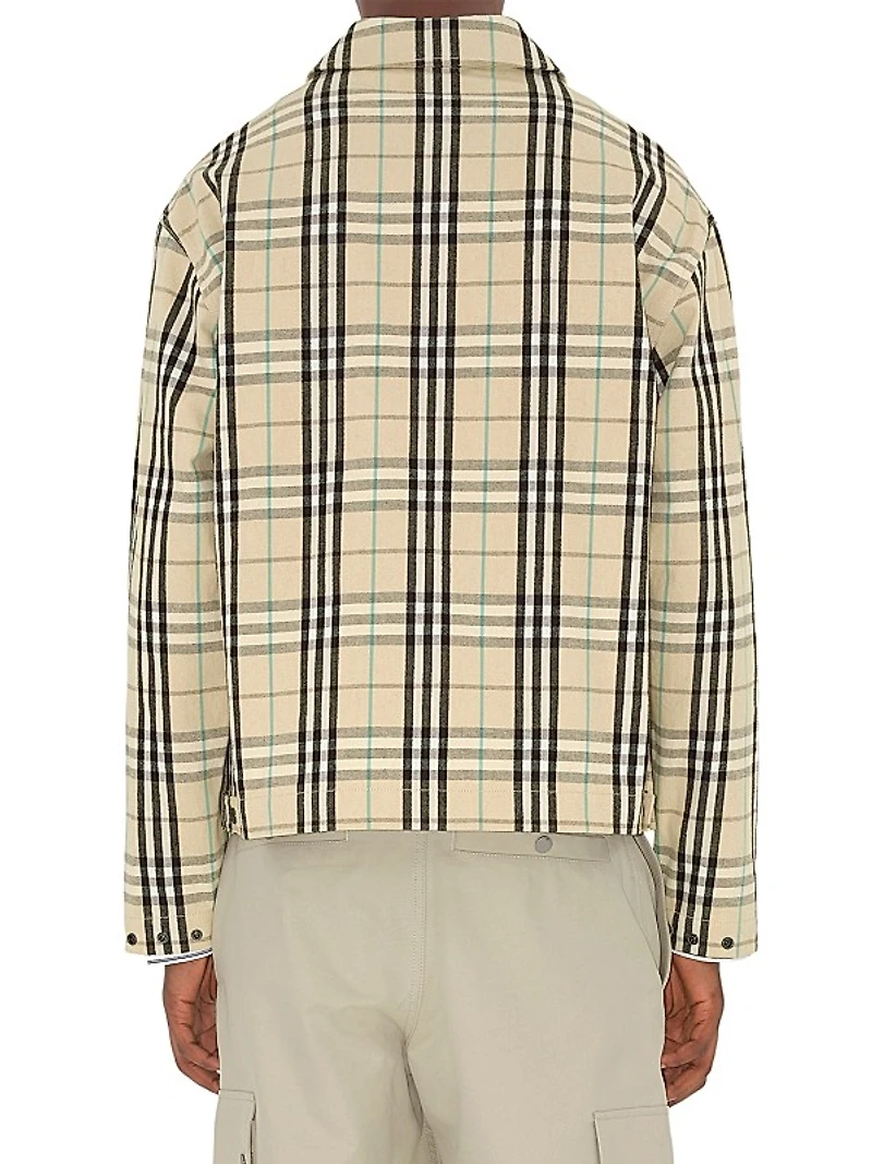 Harrington Check Cotton Zip-Front Jacket