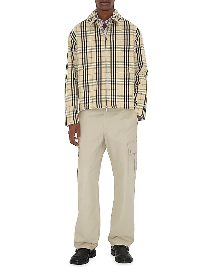 Harrington Check Cotton Zip-Front Jacket