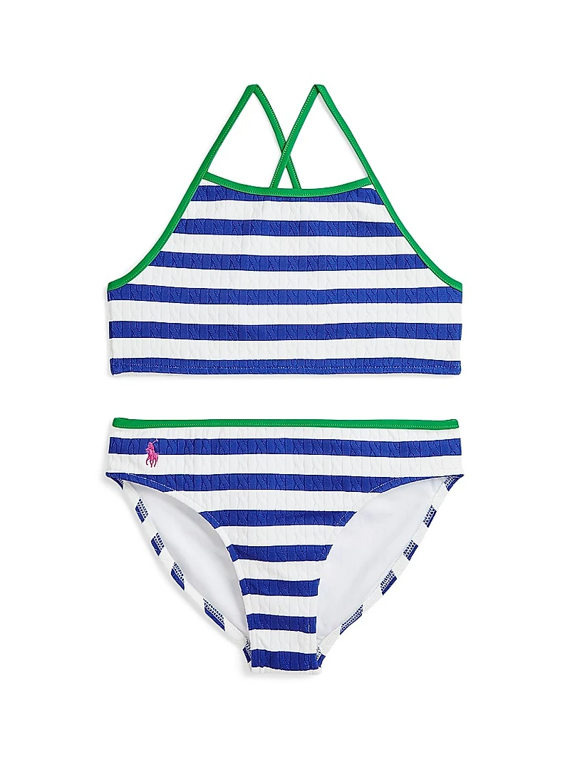 Little Girl's Striped Two-Piece Swimsuit