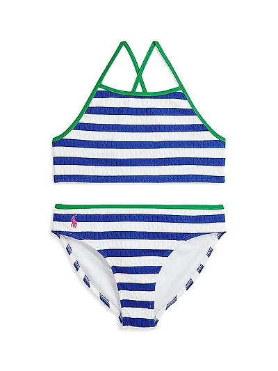 Little Girl's Striped Two-Piece Swimsuit