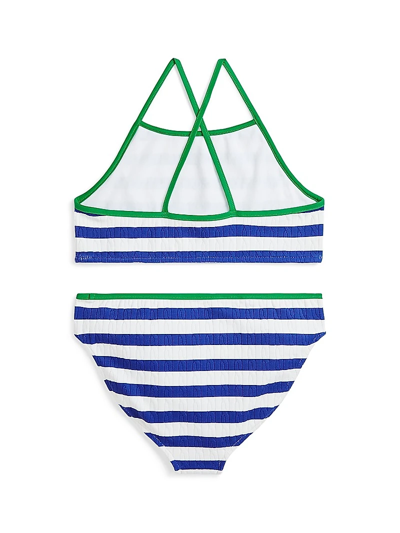 Little Girl's Striped Two-Piece Swimsuit