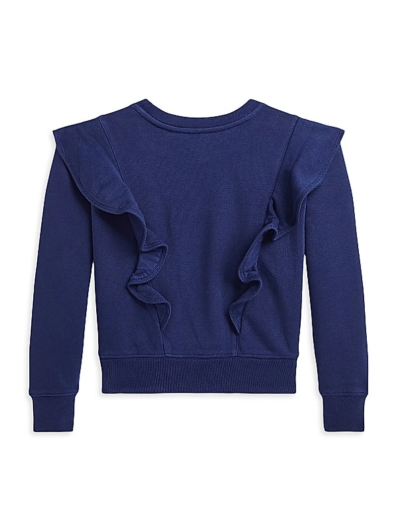 Little Girl's & Girl's Ruffled Terry Crewneck Sweatshirt